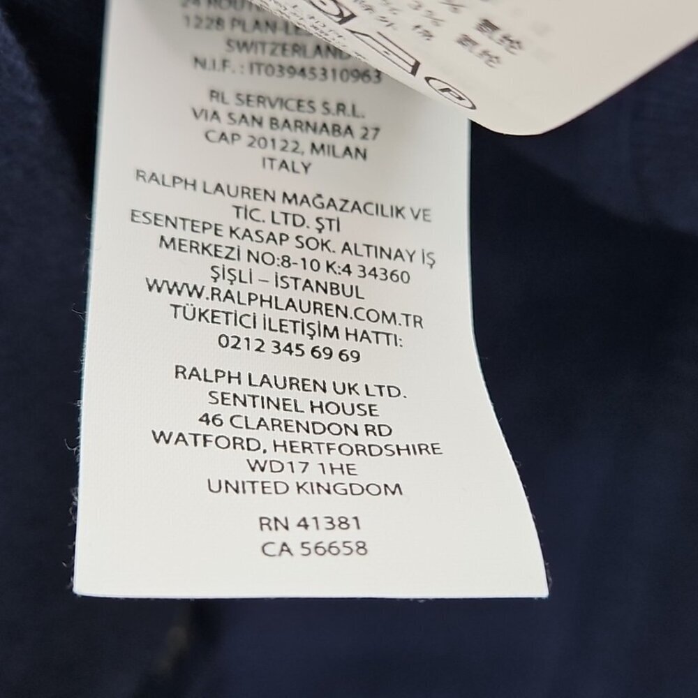 Polo Ralph Lauren Performance Jacket‎ Men's XL Navy Blue & White Track NEW NWT - Picture 11 of 16